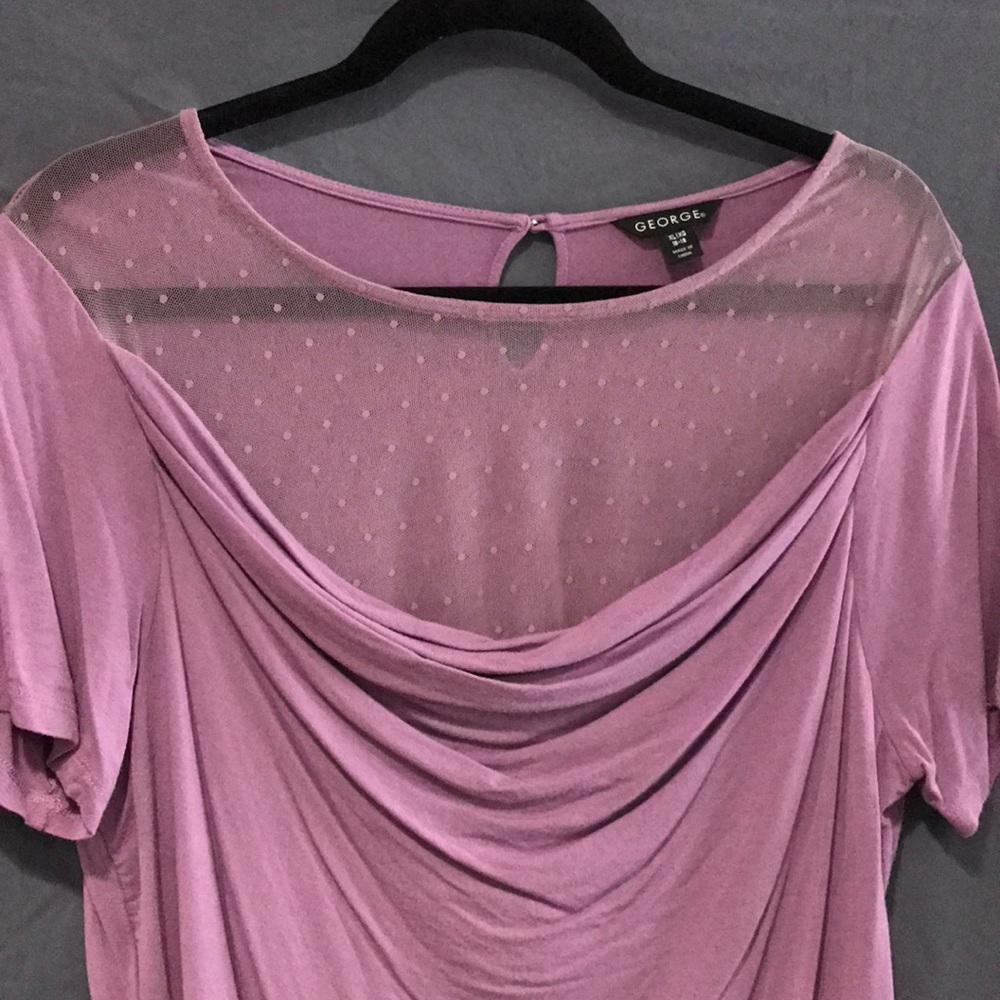 Short sleeve top with scoop neck